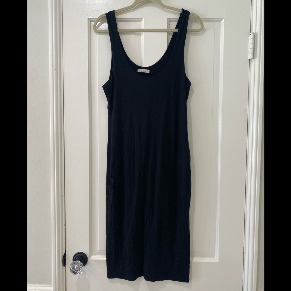 Fashion Nova DIOSA black midi fitted Bodycon dress L